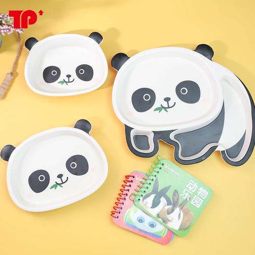 大熊猫造型竹纤维材料儿童餐具套装_东莞万善美耐皿制品有限公司